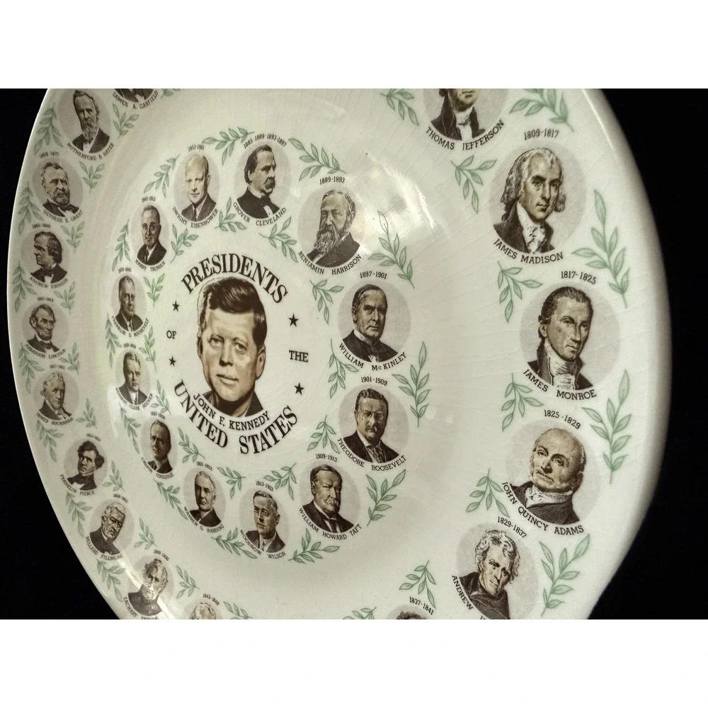 Presidents Of The United States Collector Plate Vintage 1960s John F Kennedy JFK